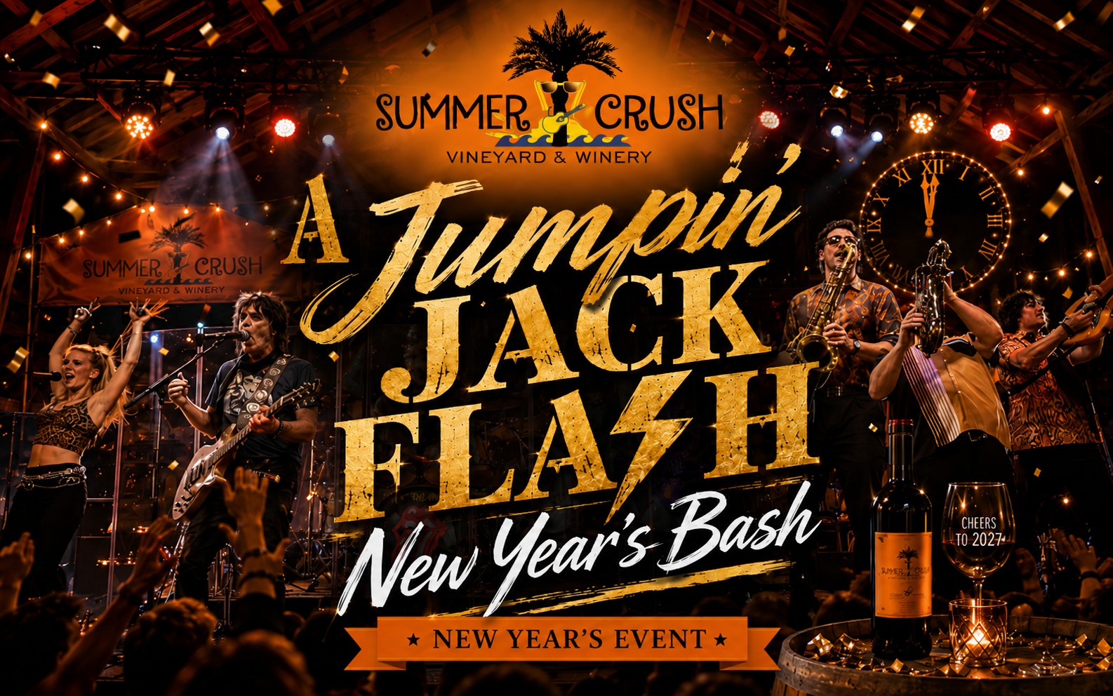 A Jumpin' Jack Flash New Years Bash! December 31, 2026 4-7:30pm